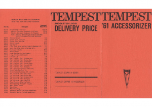 1961 Pontiac Tempest Accessorizer Catalog