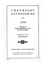 1954 Chevrolet Accessory Catalog
