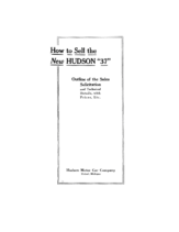 1913 Hudson Model 37 Salesmans Book