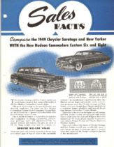 1949 Hudson July Sales Facts Hudson vs Chrysler Saratoga New Yorker